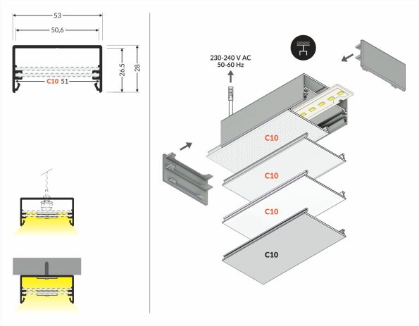 LOWI Μεγάλο Προφίλ για ταινία LED 0790